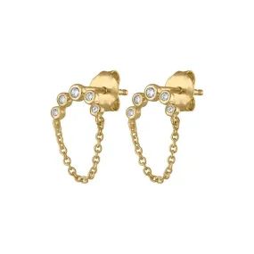 Luxe Tassel Glow: 925 Sterling Silver Minimalist Tassel Stud Earrings (silver)