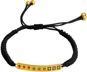 Mahjong Charm Bracelet Braided Rope String Woven Bracelet for Women Mens Beaded Accessory New Year Idea