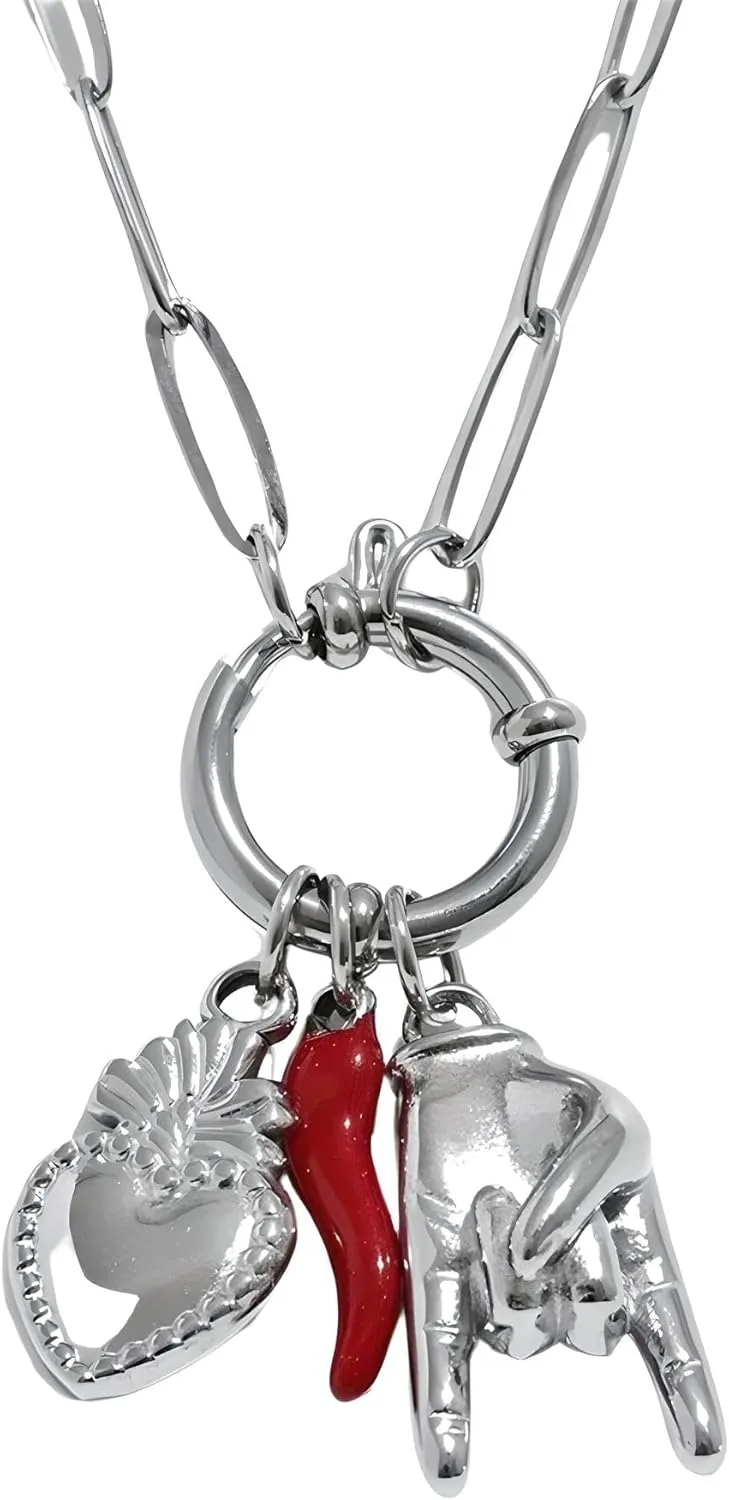 Mai & Claire 14K Gold Filled Sacred Heart Necklace For Women And Men - 925 Sterling Silver Jesus Medal Pendant Catholic Religious Chain, Religious Jewelry Gifts For Women