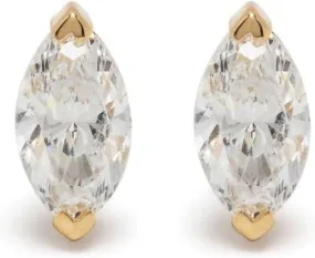 Marquise Diamond (1.65ct) Stud Earring, 14K Gold Solitaire Marquise Shape Earrings, Minimalist Stud, Gift For Women.