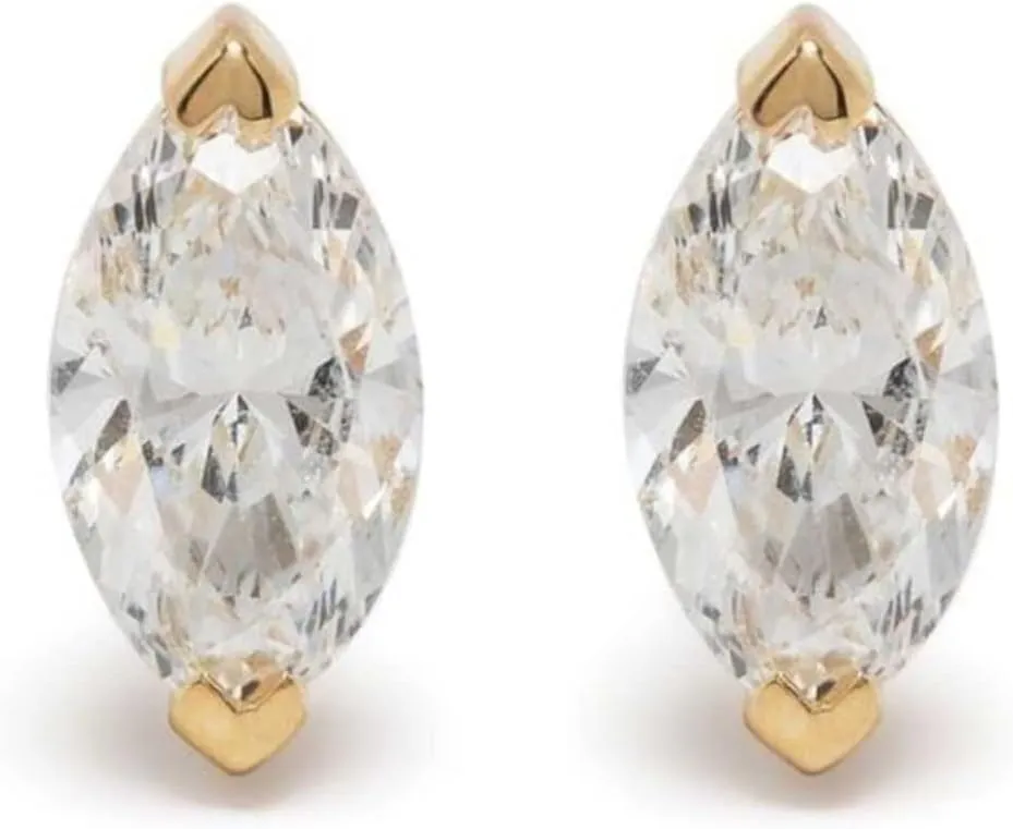 Marquise Diamond (1.65ct) Stud Earring, 14K Gold Solitaire Marquise Shape Earrings, Minimalist Stud, Gift For Women.