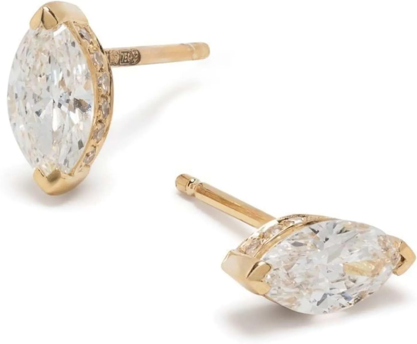 Marquise Diamond (1.65ct) Stud Earring, 14K Gold Solitaire Marquise Shape Earrings, Minimalist Stud, Gift For Women.
