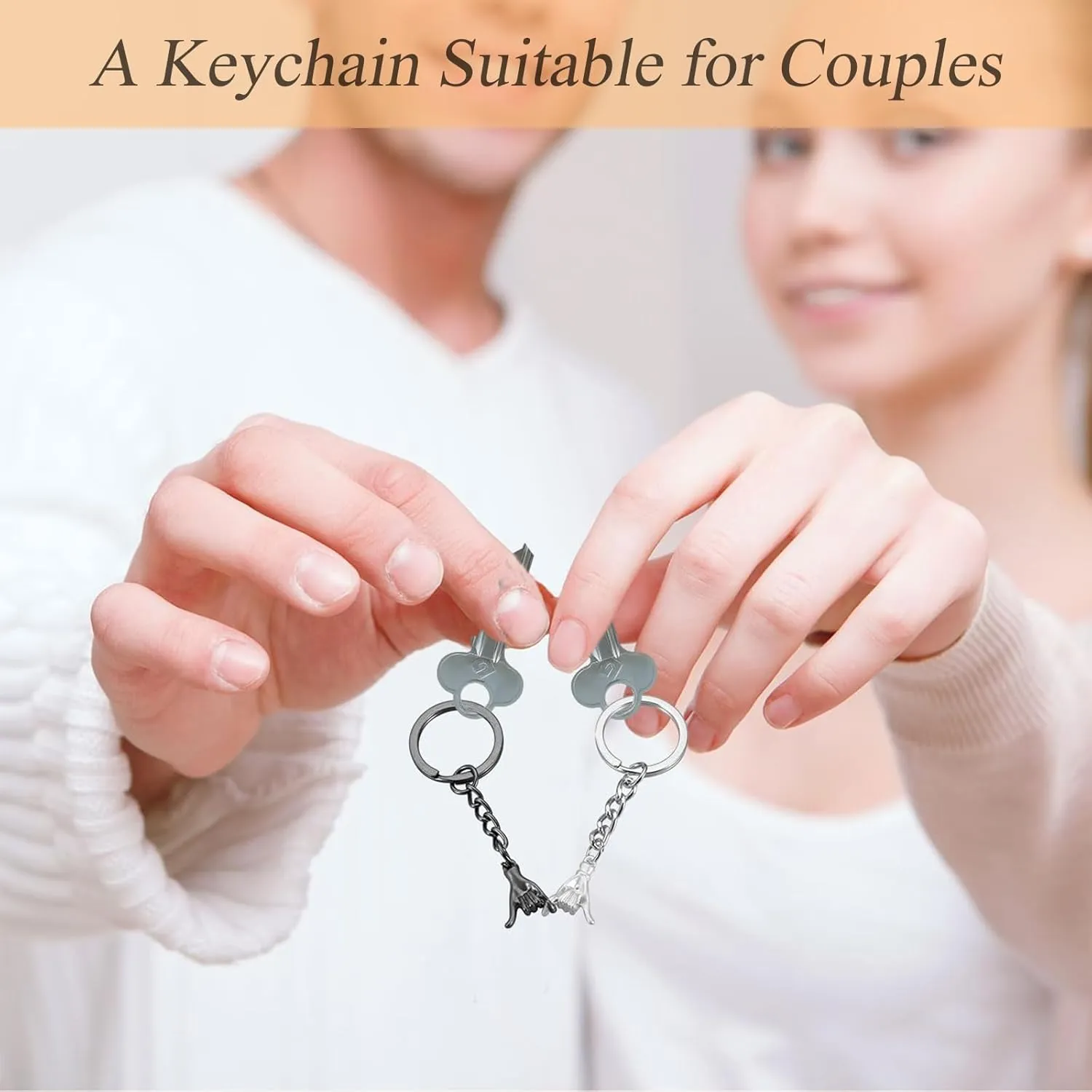 Matching Keychains for Couples, Birthday Valentines Day Gifts for Boyfriend Girlfriend Best Friend Bestie BFF