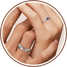 Matching Rings for Couples, Birthstone Rings for Women Adjustable Birthday Gifts for Girlfriend Boyfriend Love You Forever Wedding Bands Sets for Her Him Anniversary Engagement Jewelry