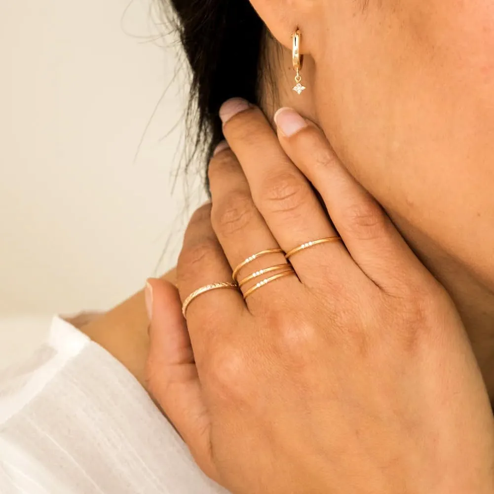 Me&Hz Thin Gold Rings for Women, 14K Gold Plated Stacking Rings Stackable Thin Band Rings Wedding Eternity Bands Aesthetic Jewelry