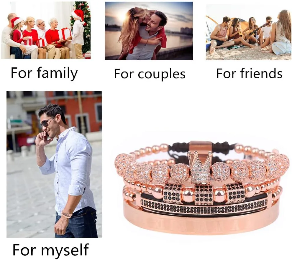 Mens Bracelet Beaded Bracelets Micro Pave Zircon Bracelets for Men Women Bracelets for Men Stainless Steel Cuff Bangle