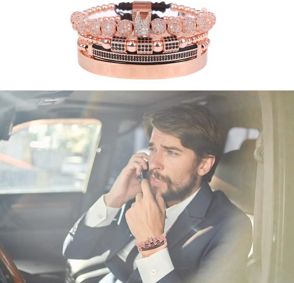 Mens Bracelet Beaded Bracelets Micro Pave Zircon Bracelets for Men Women Bracelets for Men Stainless Steel Cuff Bangle