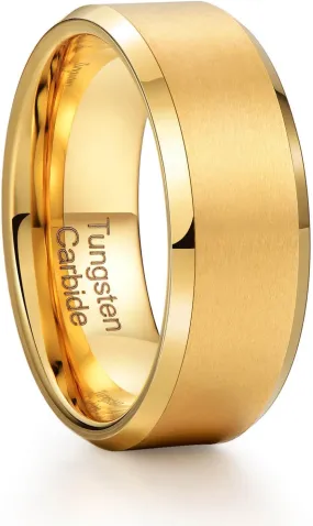 Men's Wedding Rings, Men's Tungsten Rings, 6mm and 8mm, Comfort Matte Men's Wedding Rings, Comfort Fit