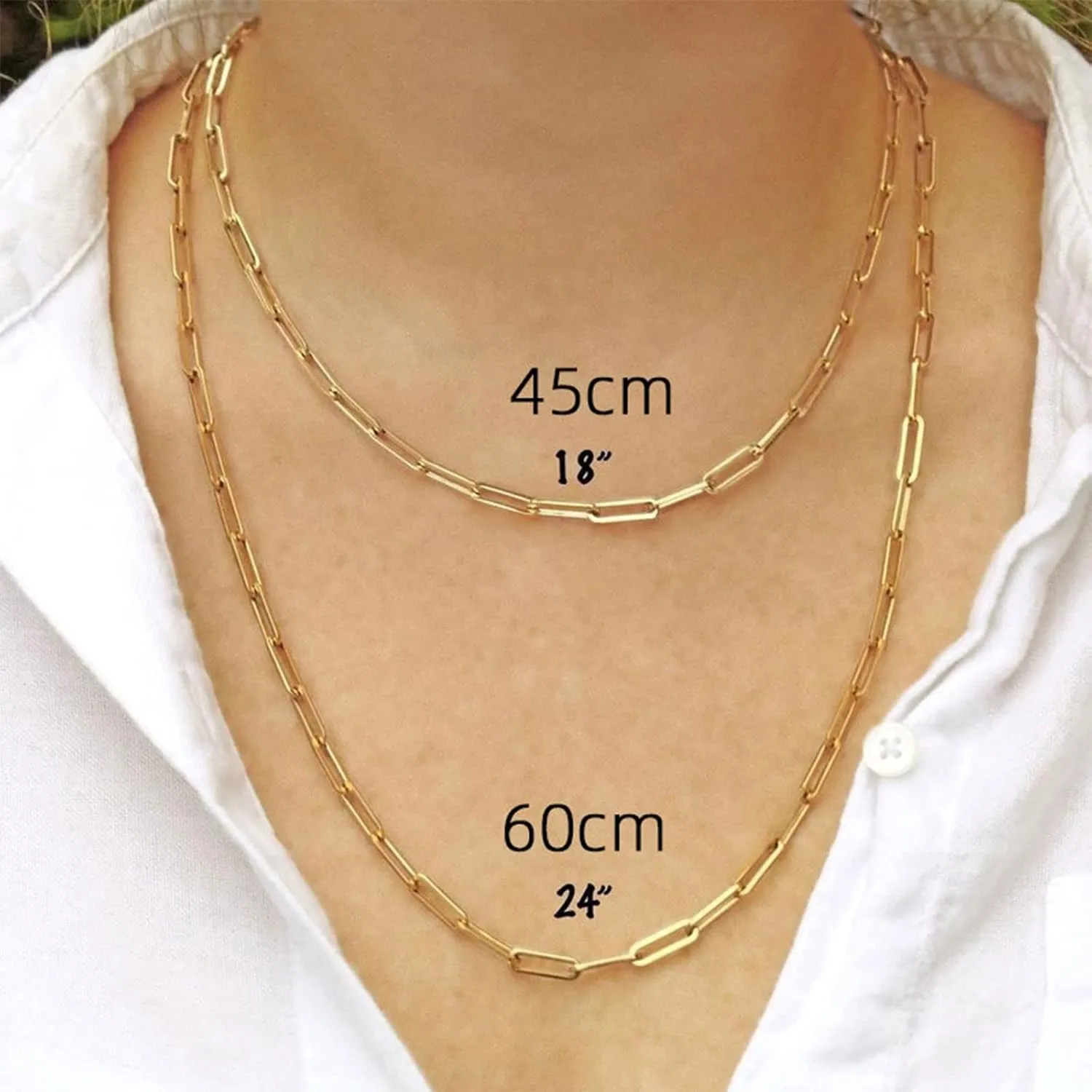 Minimalist Necklace Dainty Chokers Necklace Paperclip Thick Chain Necklace Unisex Hip Hop Punk Simple Choker