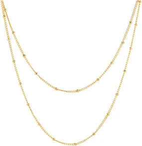 Mom Locket Necklace Chain Double Layer Necklace Gold Female Titanium Steel Necklace Stack Wear Necklace (Gold, One Size)