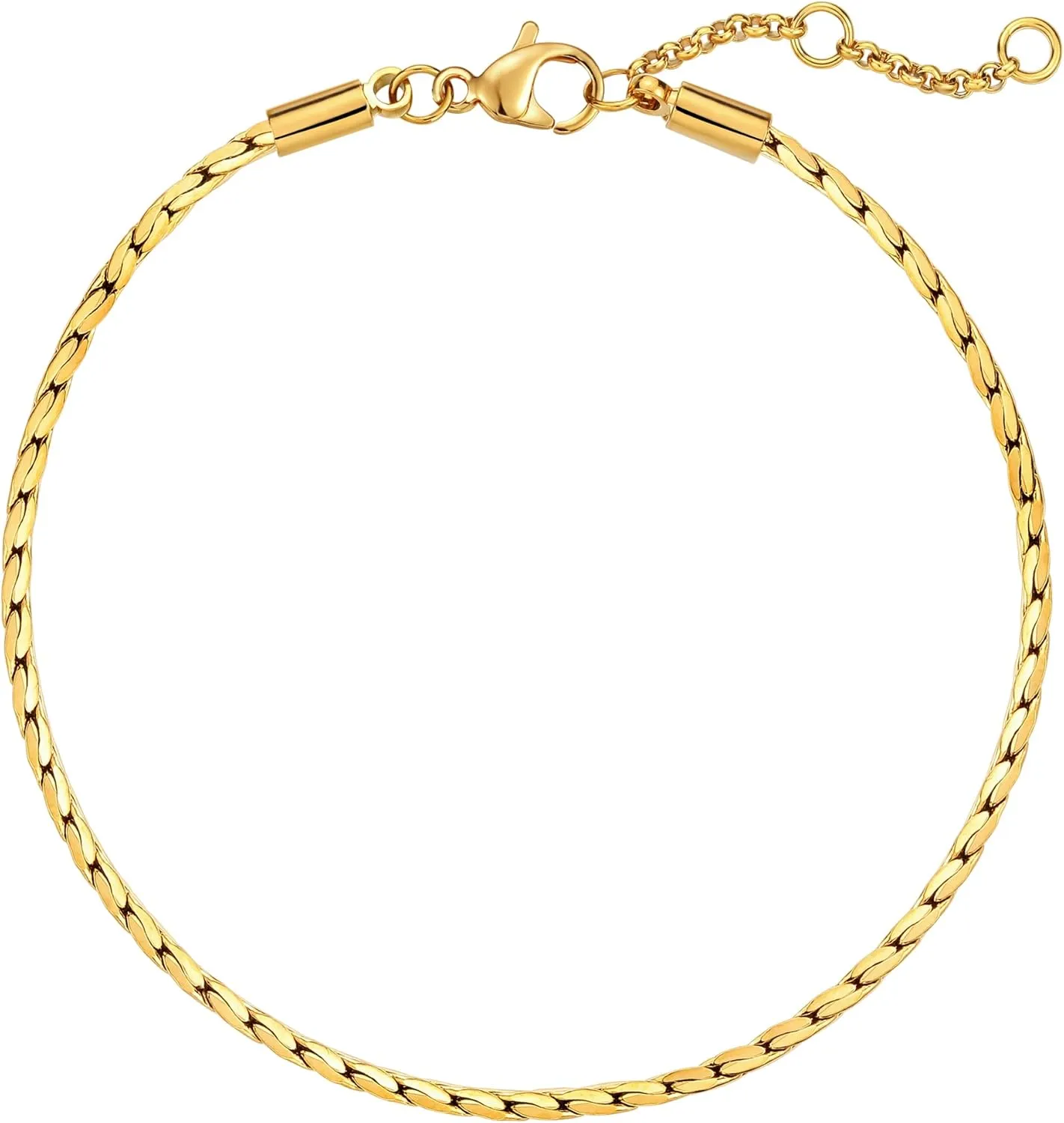 MTMY Gold Chain Bracelet for Women,18K Gold Vacuum Plated Dainty Adjustable Link Bracelet Snake Chain/Beads Chain/Heart Chain/Paperclip Chain Bracelet