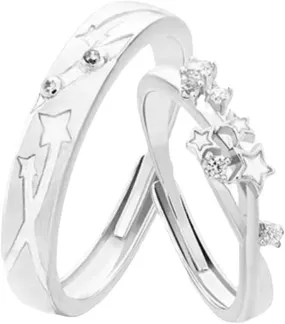 Nightfall Couple Rings, Unique Glowing Love Couple Rings Charm Enchanting Luminous Couple Rings Versatile Rings Jewelry Finger Rings Adornment