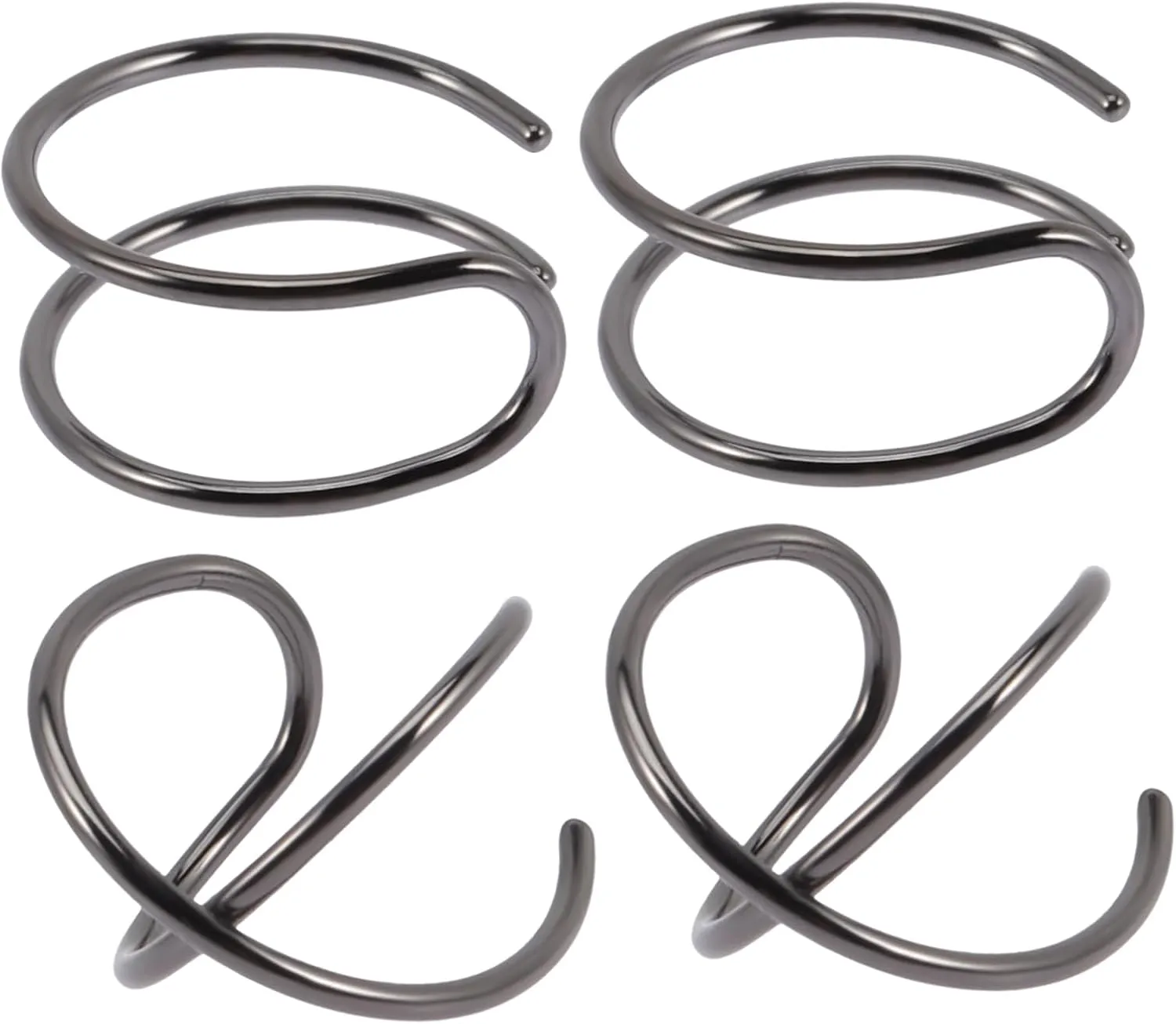 NOLITOY 2 Pairs Minimalist Fake Helix Ear No Piercing Clip Earrings for Unisex Unique Style for Non Pierced Ears