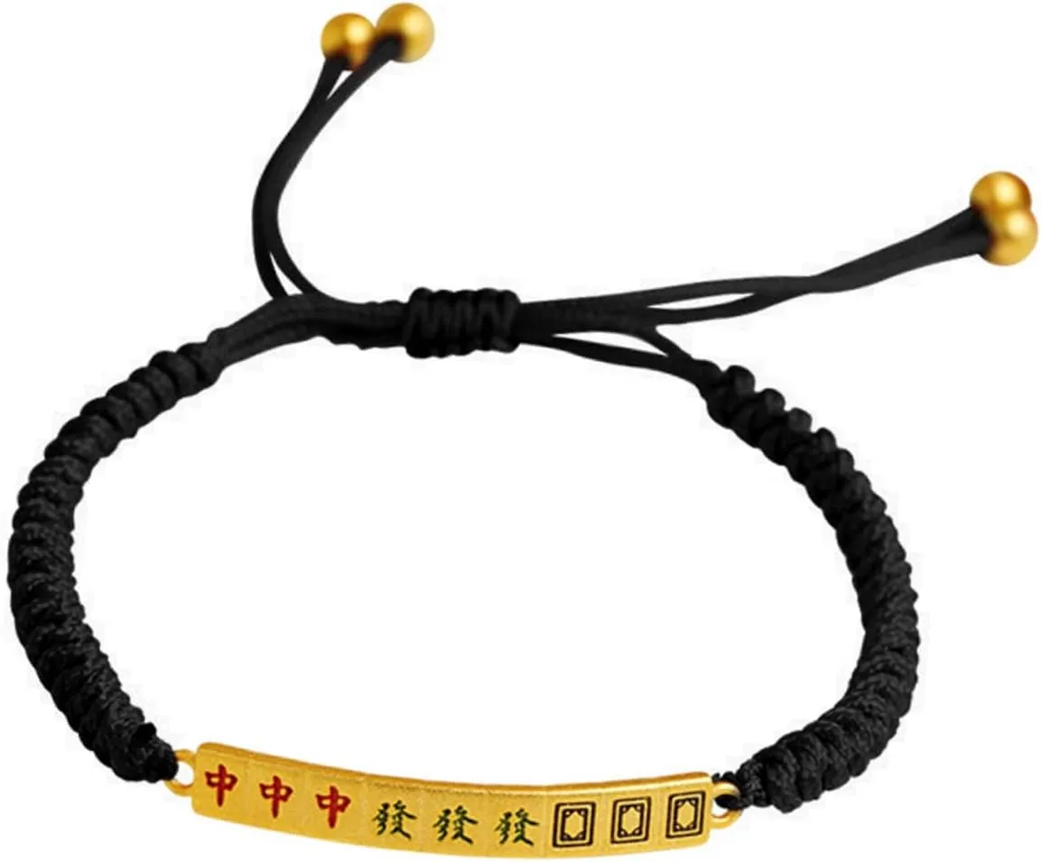NOLITOY Woven Bracelet for Men Women Stylish Braided Rope Wristband Unique Mahjong Charms present for Friends Family Distinctive Design