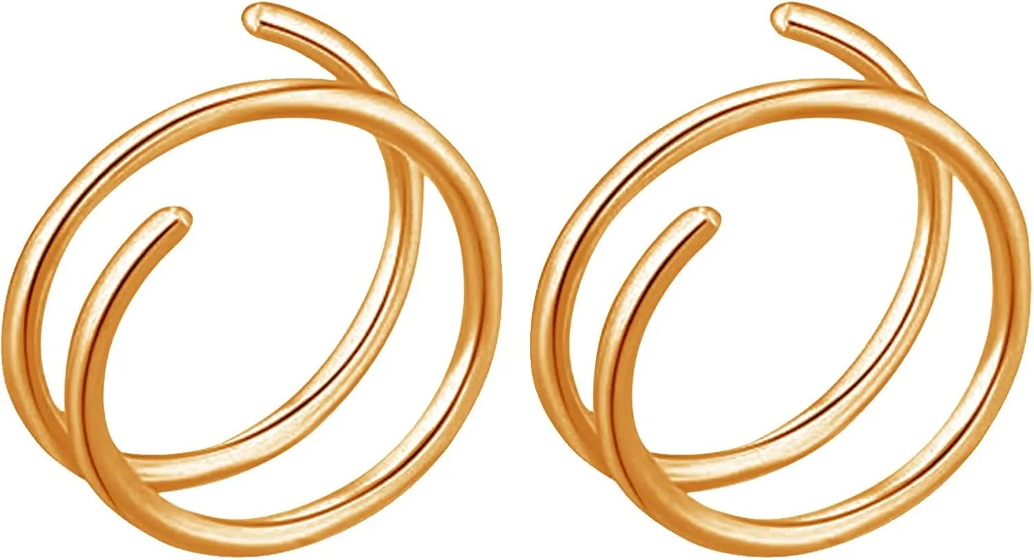 Nose Double for Women Nostril Hoop Jewelry Hoop Nose Nose Ring Nose Piercing Ring for Nose Earrings for (Gold, One Size)