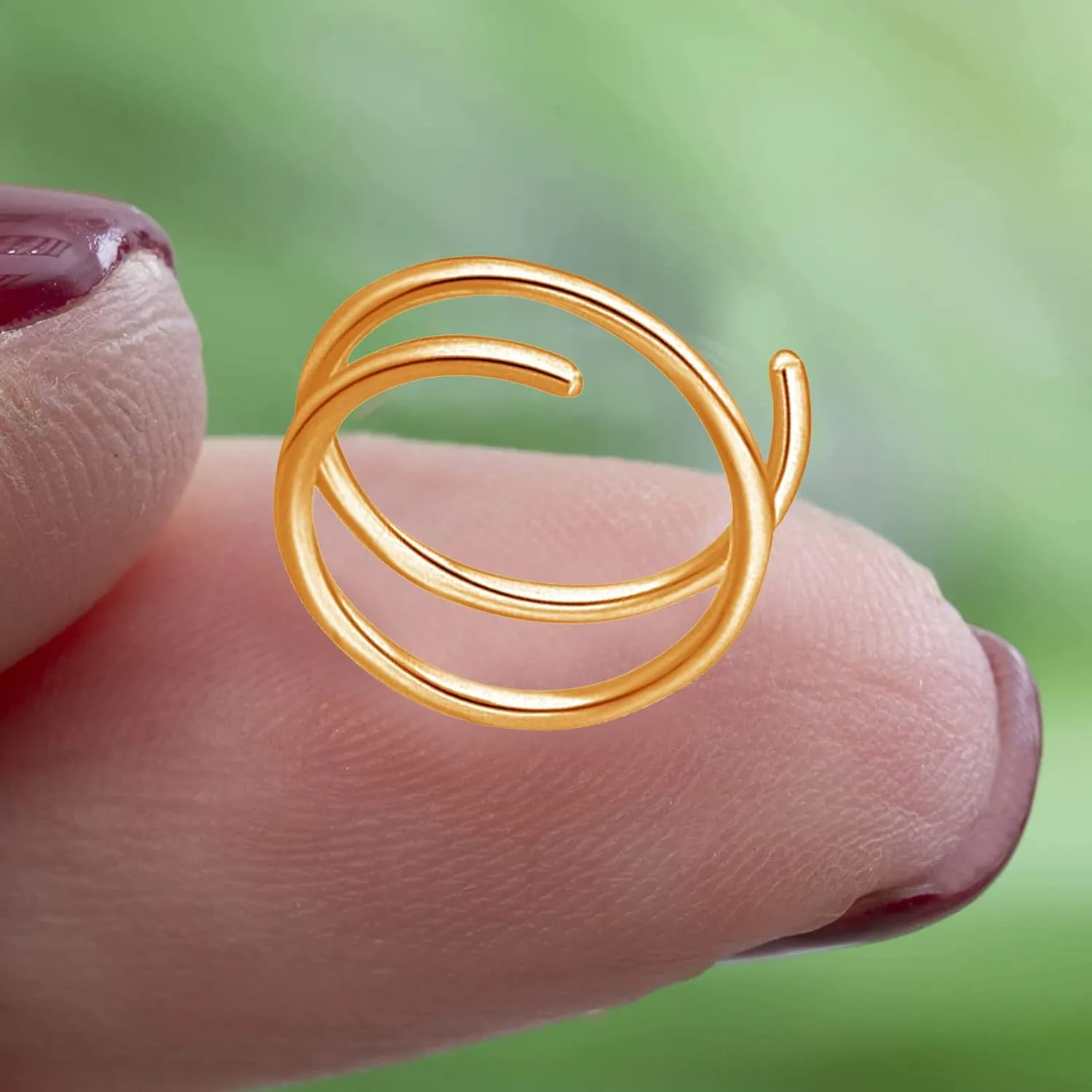 Nose Double for Women Nostril Hoop Jewelry Hoop Nose Nose Ring Nose Piercing Ring for Nose Earrings for (Gold, One Size)