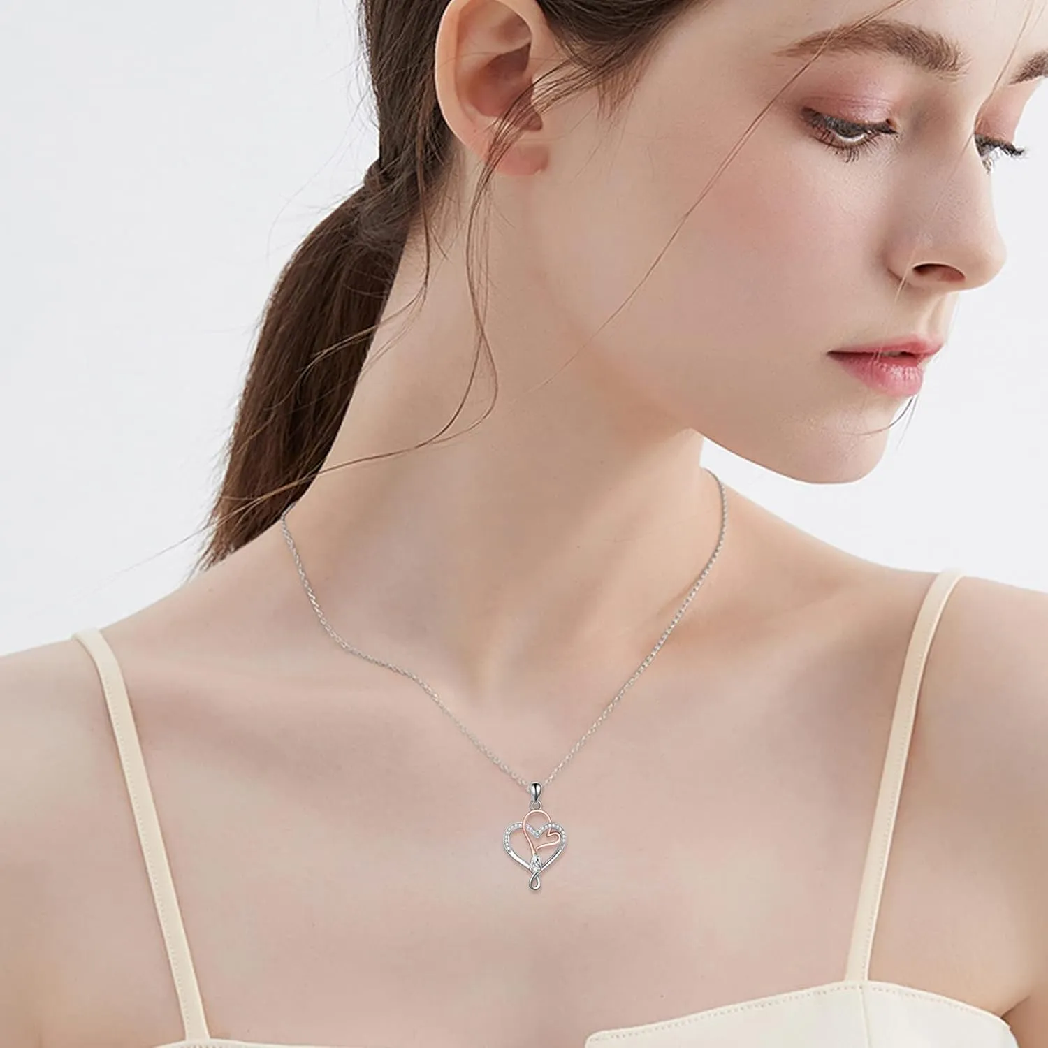 Opal Heart Necklace Sterling Silver White/Blue Heart Opal Necklace for Women Always in My Heart Necklace Opal Jewelry Gifts for Women