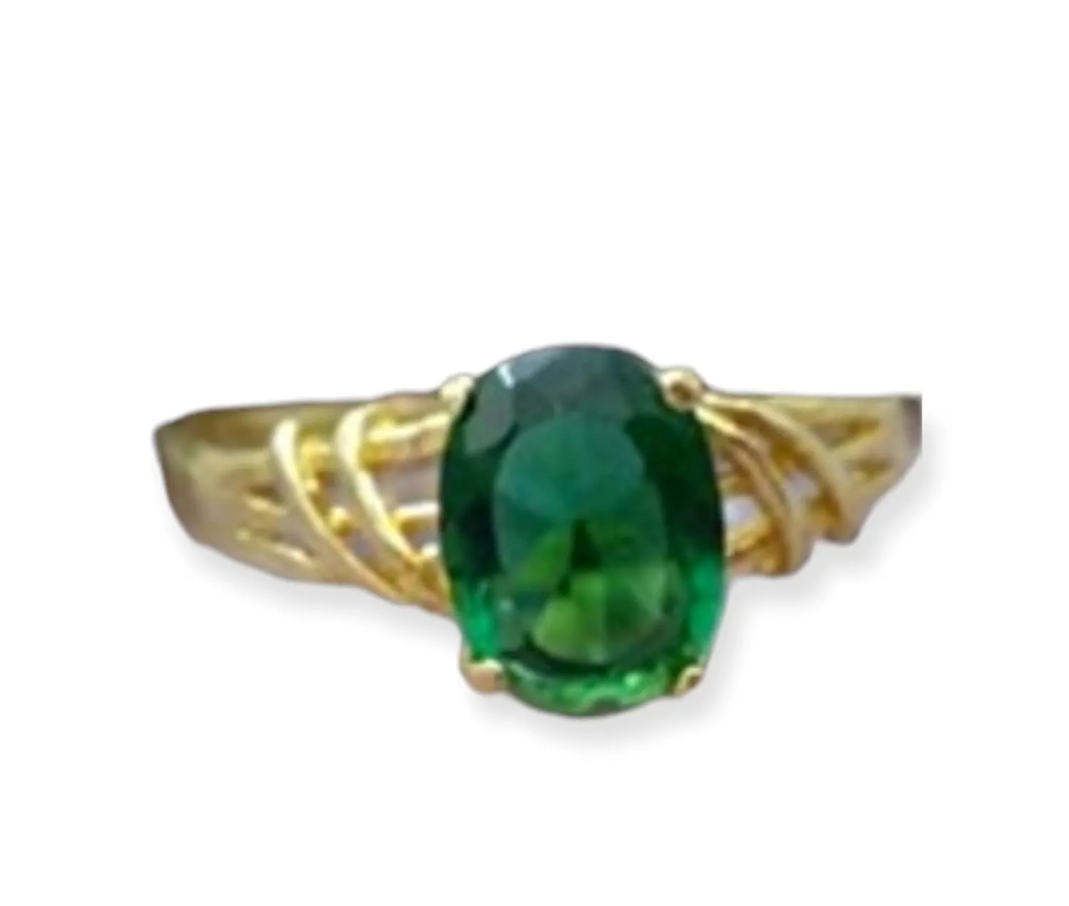 Oval Emerald Ring, Delicate Ring, Gemstone Ring,Stacking Ring,Green Ring, Bridal Ring,Gold Ring