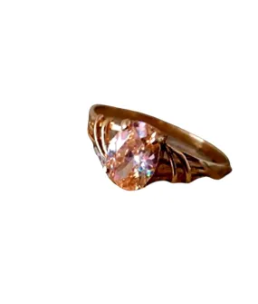 Oval topaz ring,wedding ring,champagne ring,delicate ring,stack ring,gold ring,gold stacking ring,gemstone ring