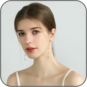 Pearl Bow Earrings For Women, 14k Gold/Silver Plated Bow Drop Dangle Cute Pearl Stud Statement Earring 2025 Trendy Jewelry Gift