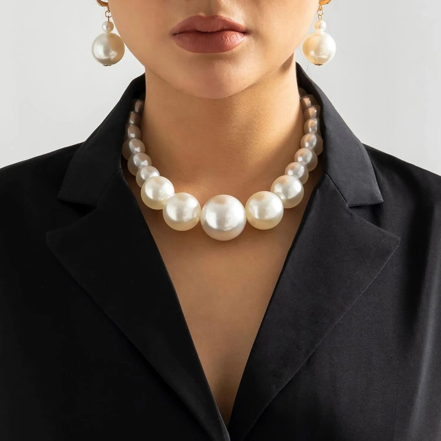 Pearl Choker Necklaces for Women Wedding Bridal Ornament Pearls Chain Necklace Lady Fashion Jewelry (A, One Size)