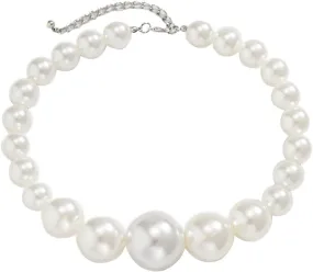 Pearl Choker Necklaces for Women Wedding Bridal Ornament Pearls Chain Necklace Lady Fashion Jewelry (A, One Size)