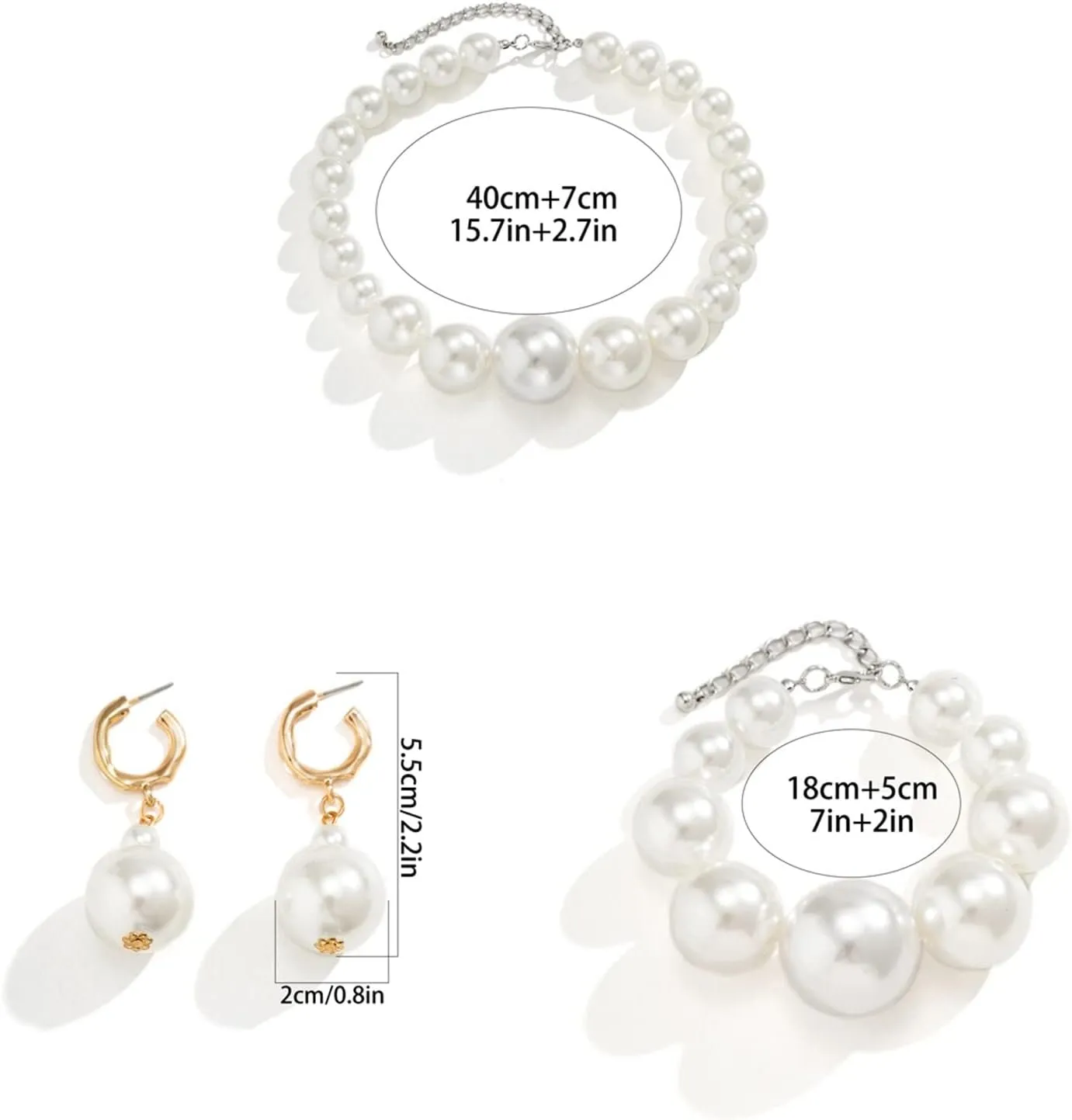 Pearl Choker Necklaces for Women Wedding Bridal Ornament Pearls Chain Necklace Lady Fashion Jewelry (A, One Size)