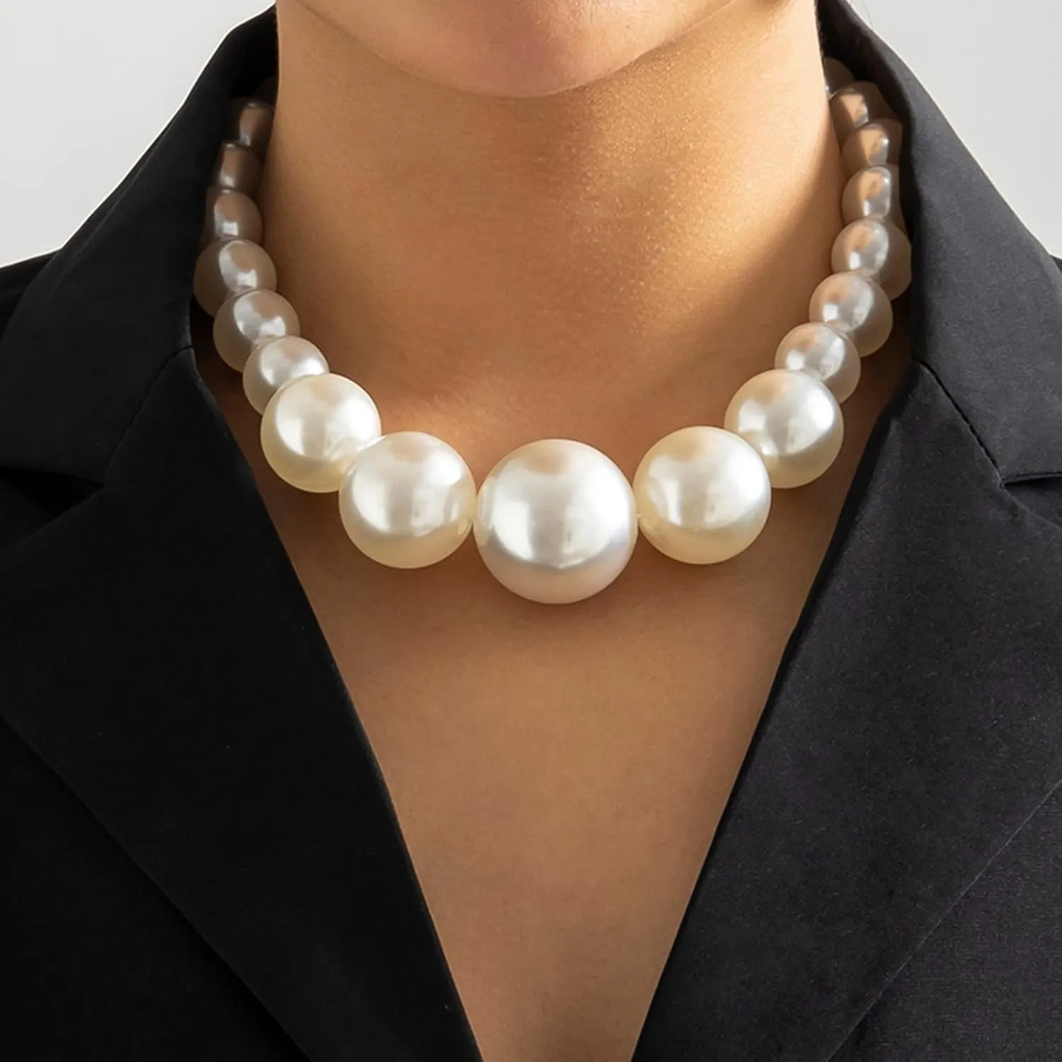 Pearl Choker Necklaces for Women Wedding Bridal Ornament Pearls Chain Necklace Lady Fashion Jewelry (A, One Size)