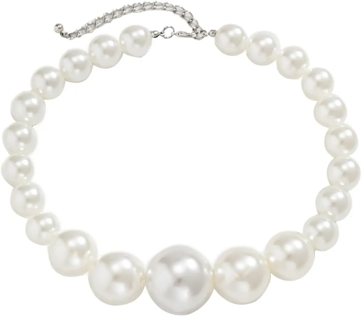 Pearl Choker Necklaces for Women Wedding Bridal Ornament Pearls Chain Necklace Lady Fashion Jewelry (A, One Size)
