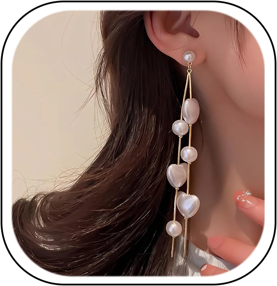 Pearl Drop Earrings for Women Long Pearl Earrings White Pearl Tassel Dangle Earrings Hypoallergenic Wedding Prom Jewelry Gifts