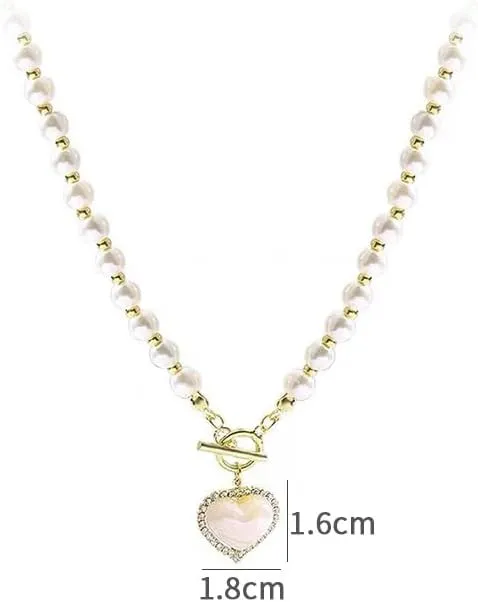 Pearl Necklaces for Women White Pearl Choker Necklaces Stackable Necklaces 14K Plated Silver Layered Gold Necklaces for Women Wedding Trendy Jewelry