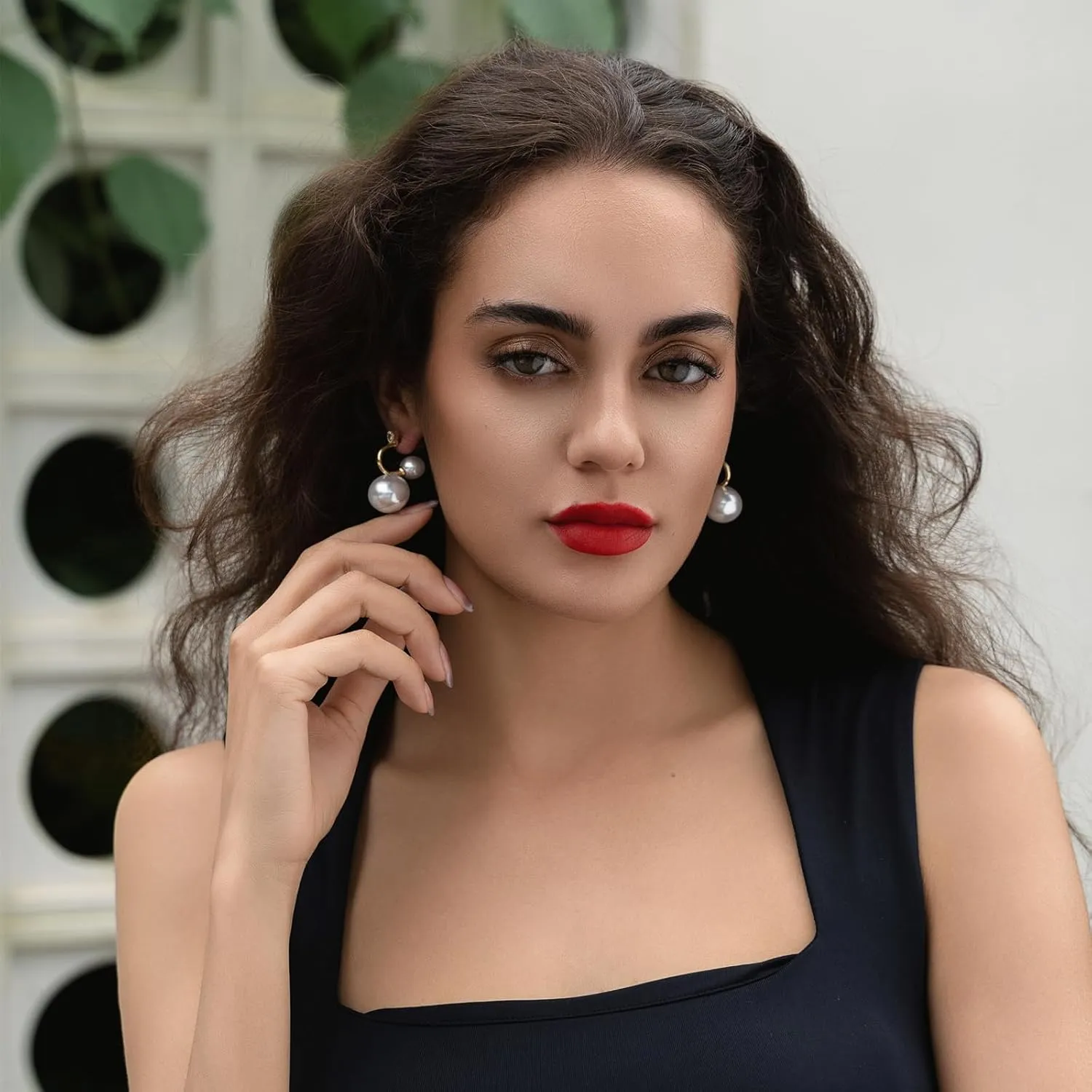 Pearl Wedding Earrings for Brides Pearl Drop Earrings for Women White Round Pearls 14K Gold Plated Bridal Earring for Wedding Rhinestone Pearls Earring Formal Bridesmaid Gifts Trendy Stuff