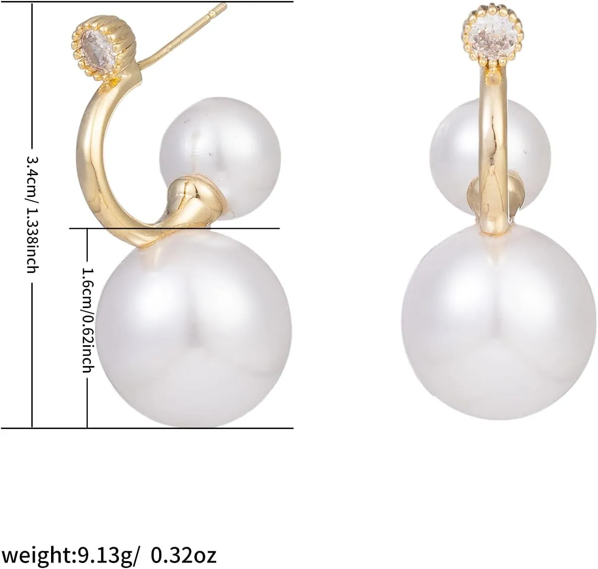 Pearl Wedding Earrings for Brides Pearl Drop Earrings for Women White Round Pearls 14K Gold Plated Bridal Earring for Wedding Rhinestone Pearls Earring Formal Bridesmaid Gifts Trendy Stuff