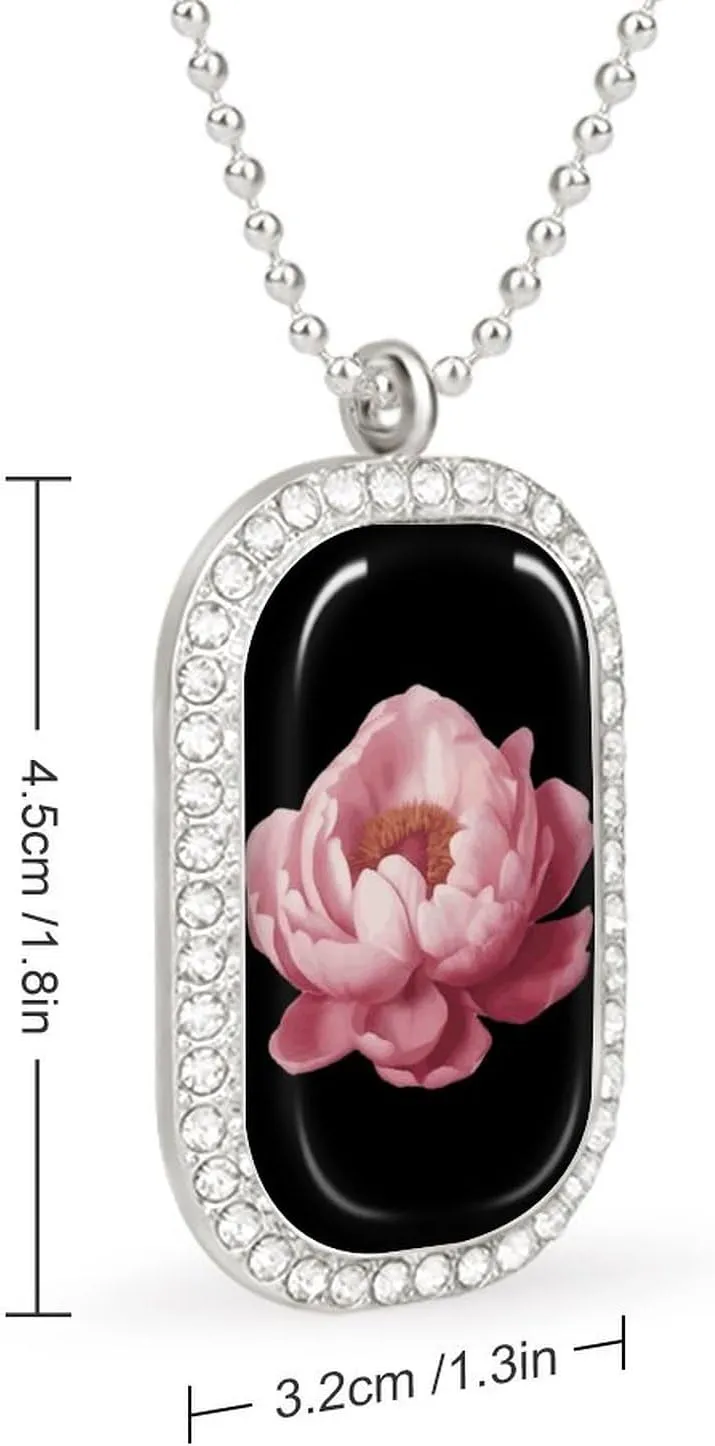 Peony Women Pendant Necklace Personalized Necklace Jewelry Picture Pendant for Wedding Birthday