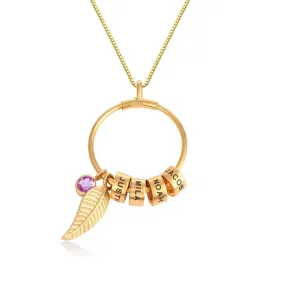 Personalize Name Necklace for Women Dainty Gold Necklace 14K Gold Nameplated Pendant Necklace Beaded Name Necklace Birthstone Necklace Birthday Mother's Day Jewelry for Mom/Dad/Dauguter/Son/Girlfriend