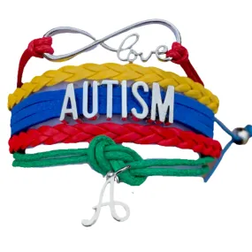 Personalized Autism Bracelet with Letter Charm, Autism Awareness Jewelry, Autism Puzzle Piece, Hope Charm Bracelet