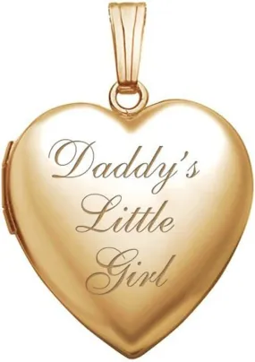 PicturesOnGold.com 14K Gold Filled Daddys Little Girl Heart Locket - 3/4 Inch X 3/4 Inch in 14K Gold Filled