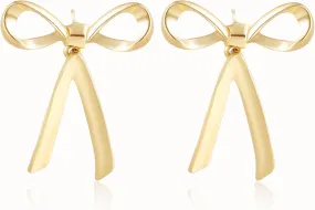 PLwelth Bow Earrings Pearl Drop Earrings for Women Cute Rhinestone Dangle Long Tassel Earrings Gifts for Her Christmas