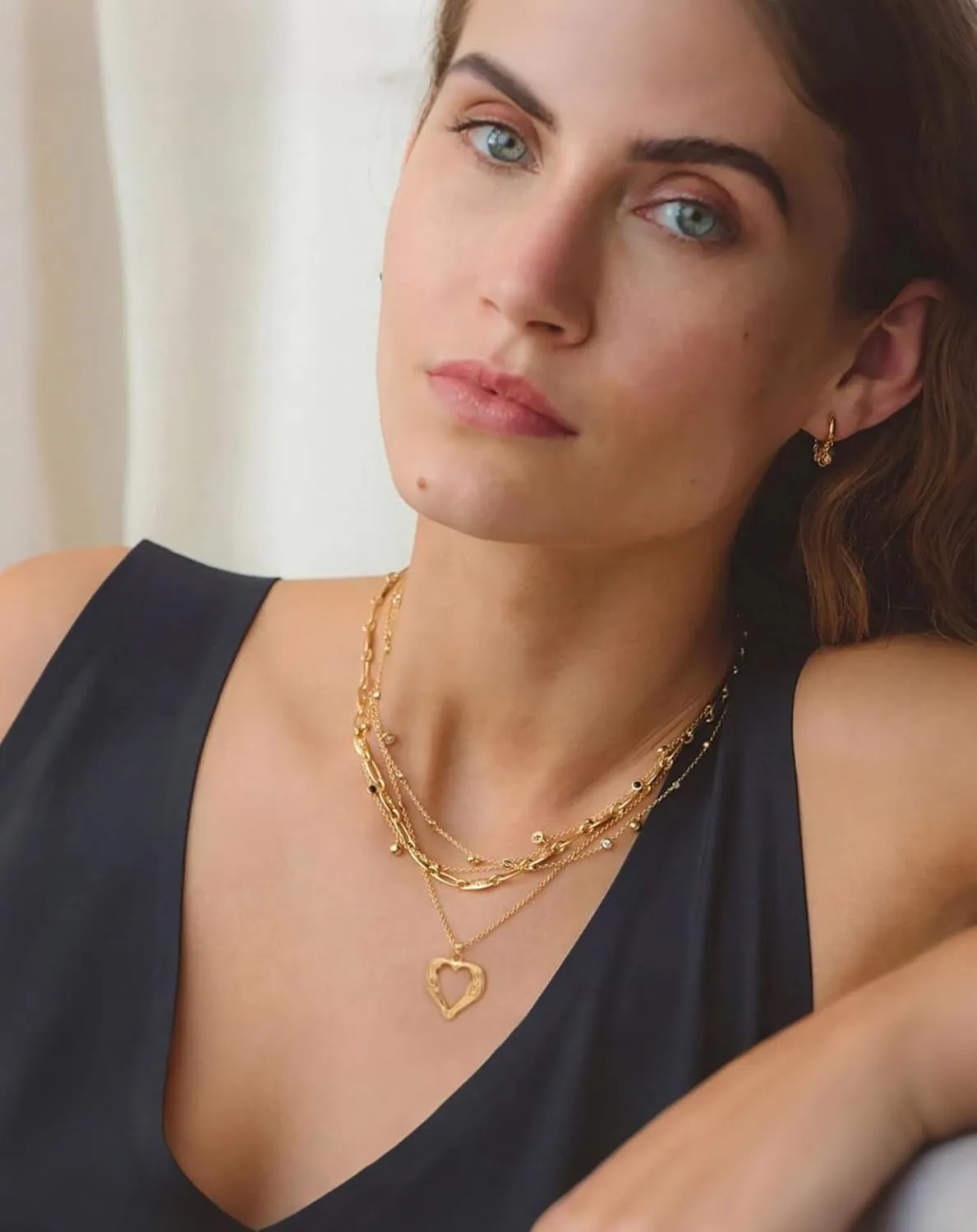 POTESSA 18K Gold Plated Pendant Necklace Medallion Coin Heart Y Shaped Chain Toggle Necklace for Women Jewelry