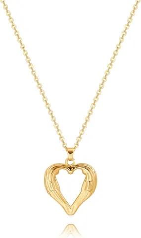 POTESSA 18K Gold Plated Pendant Necklace Medallion Coin Heart Y Shaped Chain Toggle Necklace for Women Jewelry