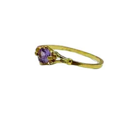 Prong Round Ring,Lavender Amethyst Ring, Thin Stackable Ring, Gemstone Ring,Stacking Ring,Lilac Ring, Bridal Ring,Gold Ring