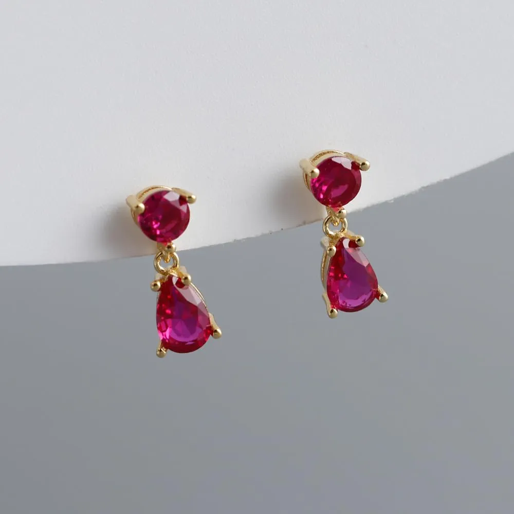 Pure Elegance: 925 Silver Minimalist Water Drop Zircon Stud Earrings for Women (gold, turquoise zircon)