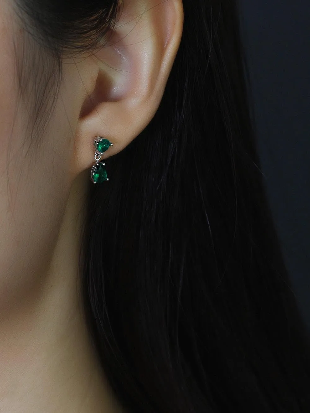 Pure Elegance: 925 Silver Minimalist Water Drop Zircon Stud Earrings for Women (gold, turquoise zircon)