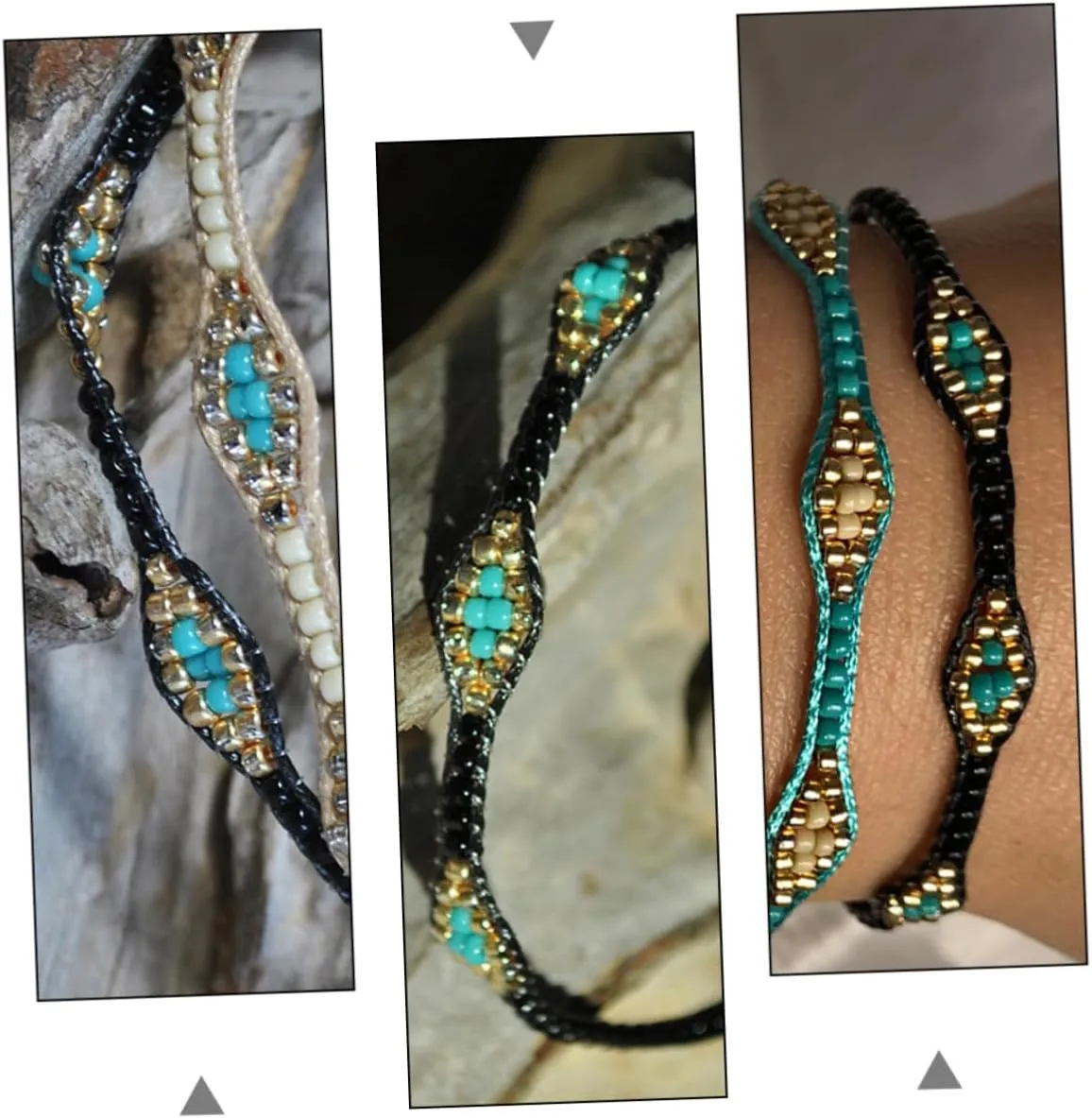 SAFIGLE 1 PC Colorful Bead Bracelet Arm Ornament Lady Bracelet Friendship Chain Wrist Chain Retro Chain Bohemian
