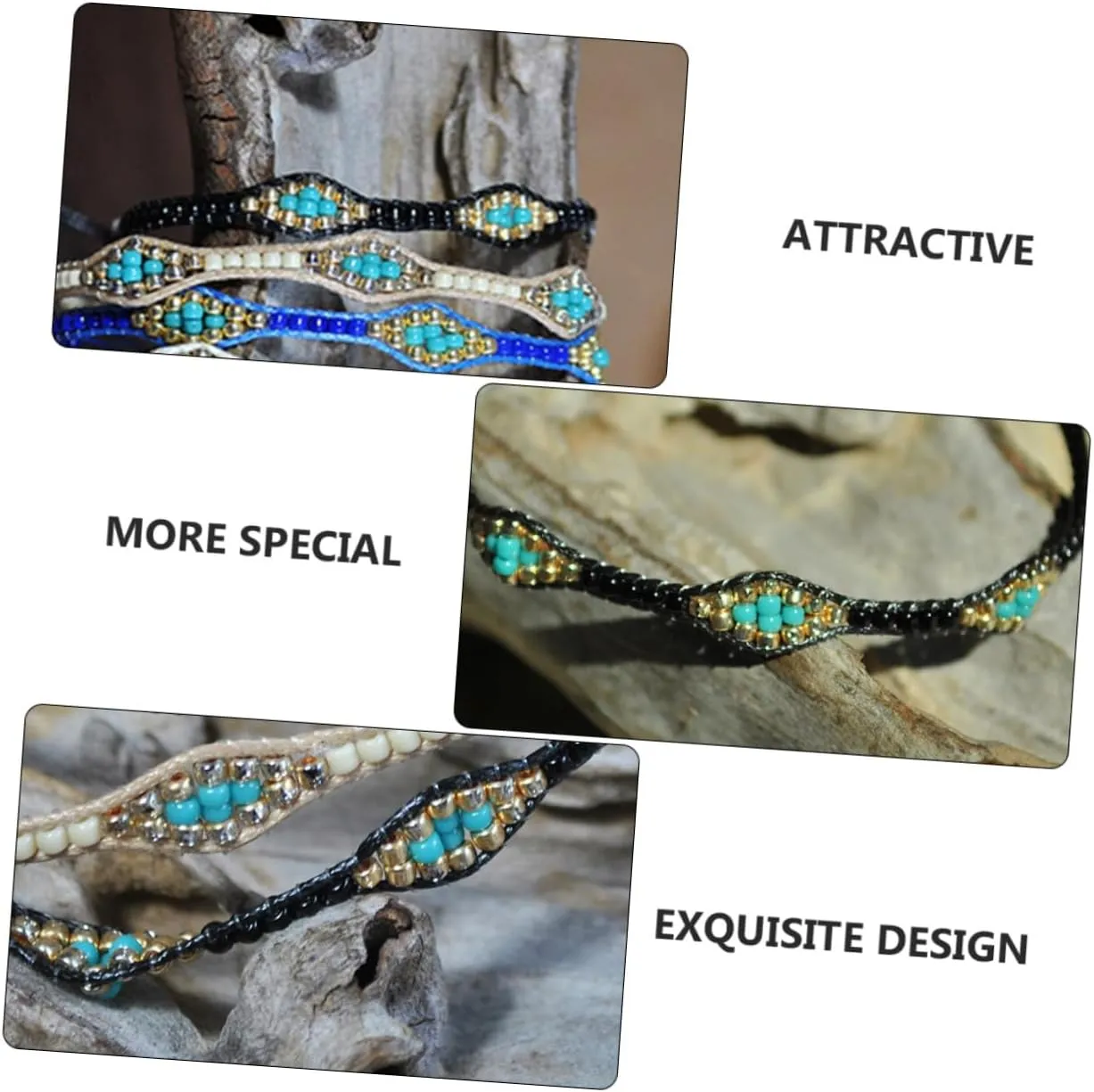 SAFIGLE 1 PC Colorful Bead Bracelet Arm Ornament Lady Bracelet Friendship Chain Wrist Chain Retro Chain Bohemian