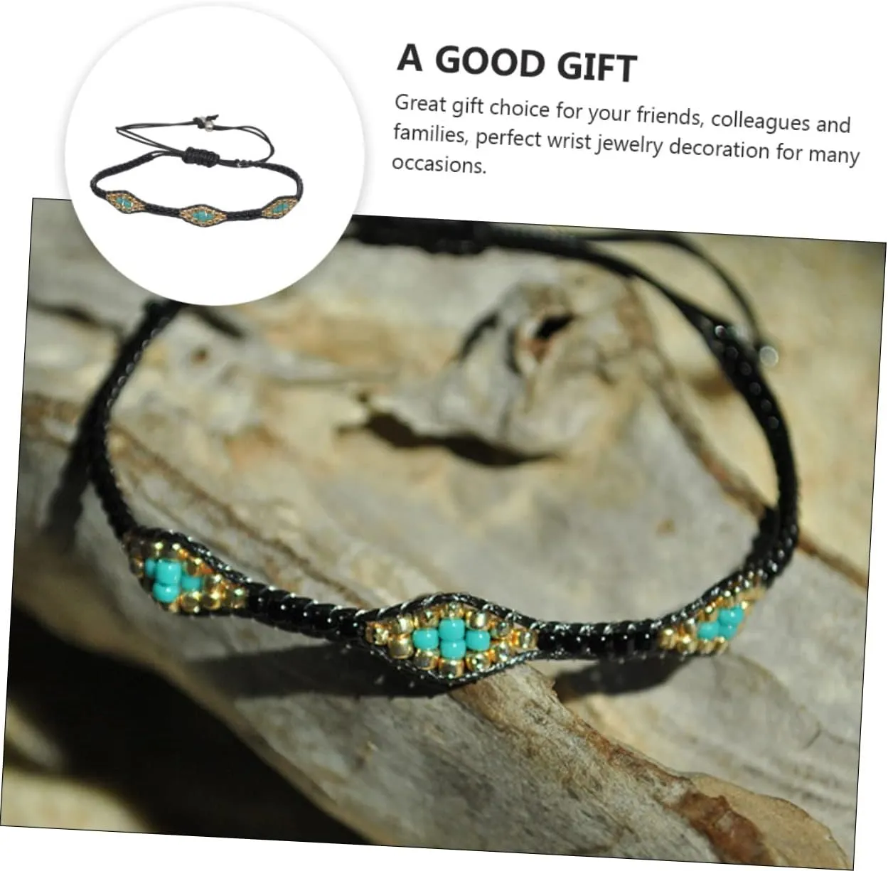 SAFIGLE 1 PC Colorful Bead Bracelet Arm Ornament Lady Bracelet Friendship Chain Wrist Chain Retro Chain Bohemian