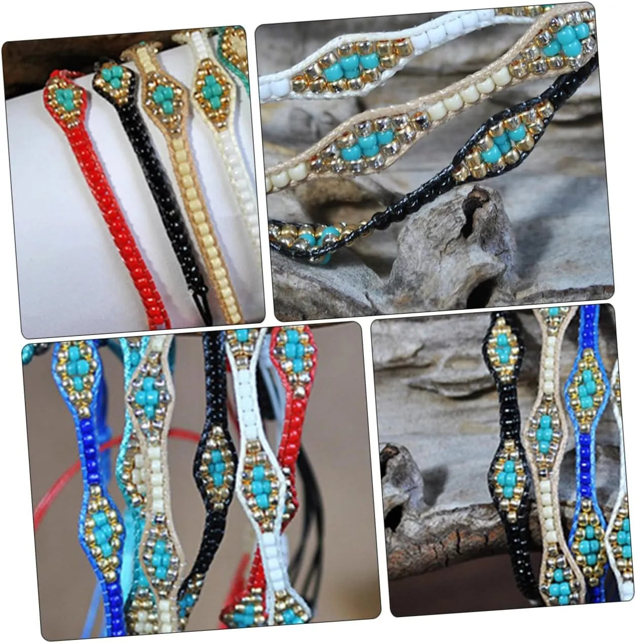 SAFIGLE 1 PC Colorful Bead Bracelet Arm Ornament Lady Bracelet Friendship Chain Wrist Chain Retro Chain Bohemian