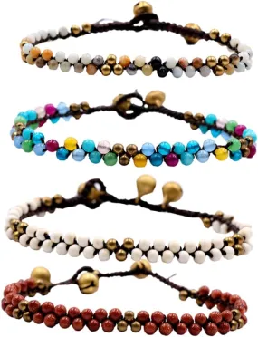 SAFIGLE Bracelets Decorative Beads Portable Stone Bracelet Woven Comfortable Wear for Daily Random