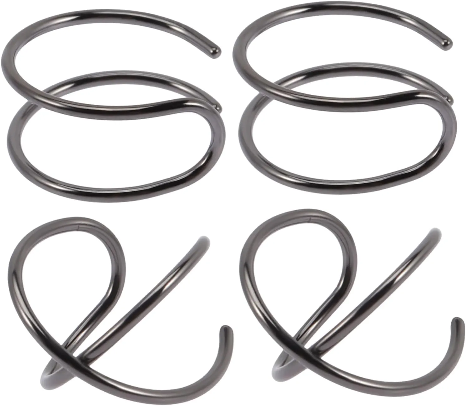 SAFIGLE Wrap Ear Cuffs 2 Pairs Non Piercing Ear Cuff Earrings Simple Lines for Women Men
