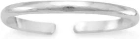Samie Collection Sterling Silver Adjustable Open Plain Band Toe Ring, Stackable Knuckle Ring, Midi Ring, 1mm